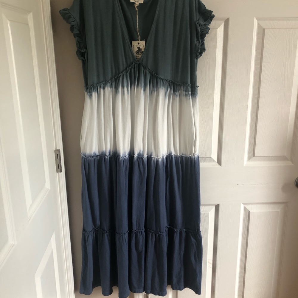 Easel tie-dye midi dress